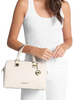 Michael Michael Kors Grayson Medium Pebbled Leather Duffel Bag Light Cream