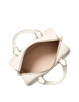 Michael Michael Kors Grayson Medium Pebbled Leather Duffel Bag Light Cream