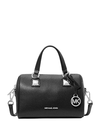 Michael Michael Kors Grayson Small Pebbled Leather Duffel Crossbody Bag Black