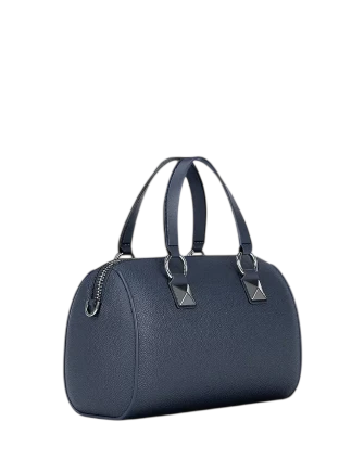 Michael Michael Kors Grayson Small Pebbled Leather Duffel Crossbody Bag Navy