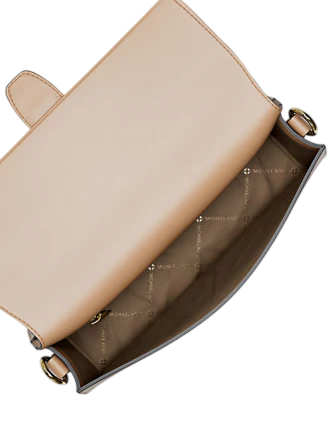 Michael Michael Kors Greenwich Medium Printed Signature Logo Convertible Shoulder Bag Camel