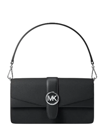 Michael Michael Kors Greenwich Medium Saffiano Leather Convertible Shoulder Bag Black