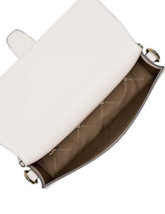 Michael Michael Kors Greenwich Medium Saffiano Leather Shoulder Bag Light Cream