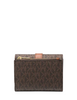 Michael Michael Kors Greenwich Medium Signature Logo Trifold Wallet Brown