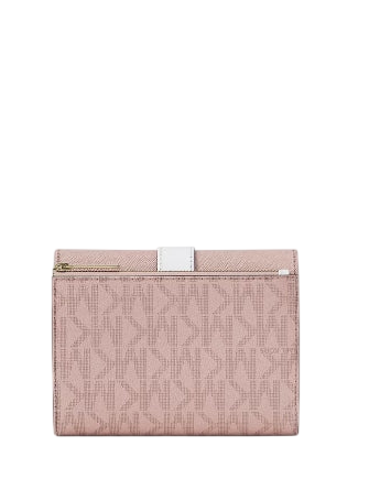 Michael Michael Kors Greenwich Medium Signature Logo Trifold Wallet Powder Blush 