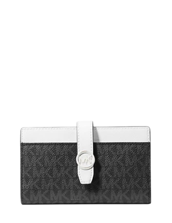 Michael Michael Kors Greenwich Medium Signature Logo Wallet Black
