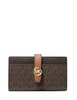Michael Michael Kors Greenwich Medium Signature Logo Wallet Brown