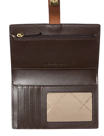 Michael Michael Kors Greenwich Medium Signature Logo Wallet Brown
