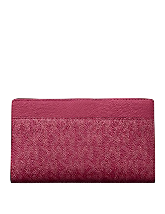 Michael Michael Kors Greenwich Medium Signature Logo Wallet Dark Raspberry