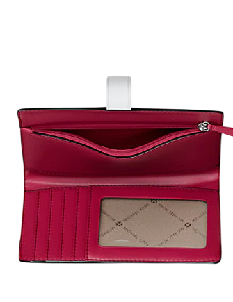 Michael Michael Kors Greenwich Medium Signature Logo Wallet Dark Raspberry