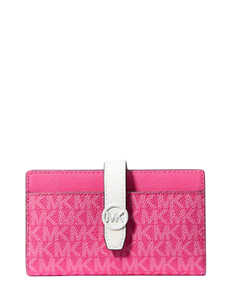 Michael Michael Kors Greenwich Medium Signature Logo Wallet Dragonfruit