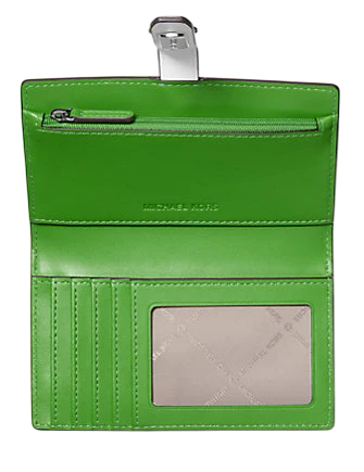 Michael Michael Kors Greenwich Medium Signature Logo Wallet Jungle Green