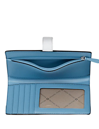Michael Michael Kors Greenwich Medium Signature Logo Wallet Light Sky