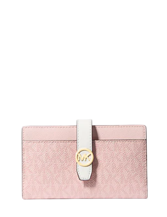 Michael Michael Kors Greenwich Medium Signature Logo Wallet Powder Blush