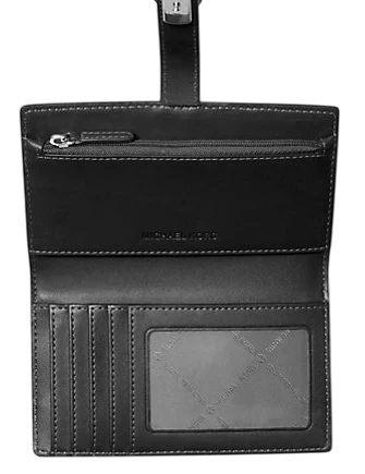 Michael Michael Kors Greenwich Medium Zebra Signature Logo Wallet Black 