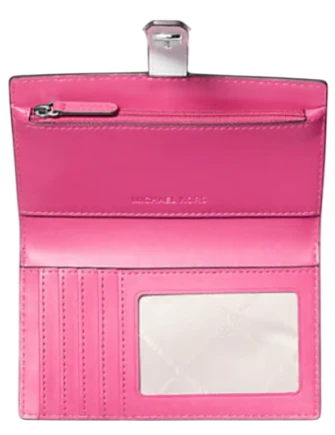 Michael Michael Kors Greenwich Medium Zebra Signature Logo Wallet Dragonfruit