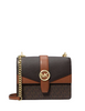Michael Michael Kors Greenwich Small Color-Block Signature Logo Crossbody Bag Brown