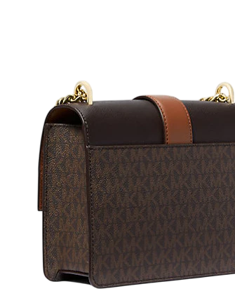 Michael Michael Kors Greenwich Small Color-Block Signature Logo Crossbody Bag Brown