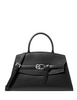 Michael Michael Kors Greta Medium Leather Satchel Black