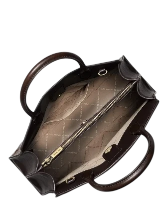 Michael Michael Kors Greta Medium Logo Embossed Satchel Chocolate