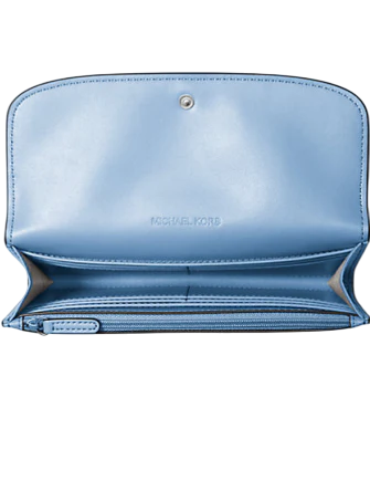 Michael Michael Kors Hamilton Large Leather Continental Wallet Sky Blue