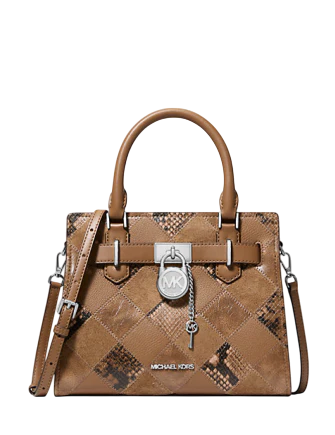 Michael Michael Kors Hamilton Small Patchwork and Snake Embossed Satchel