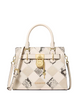 Michael Michael Kors Hamilton Small Patchwork and Snake Embossed Satchel Natural
