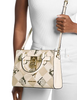 Michael Michael Kors Hamilton Small Patchwork and Snake Embossed Satchel Natural