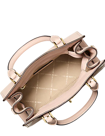 Michael Michael Kors Hamilton Small Patchwork and Snake Embossed Satchel Powder Blush