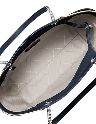 Michael Michael Kors Jet Set Large Color-Block Signature Logo Shoulder Bag Admiral