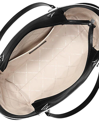 Michael Michael Kors Jet Set Large Color-Block Signature Logo Shoulder Bag Optic White