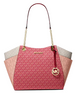 Michael Michael Kors Jet Set Large Color-Block Signature Logo Tote Bag Cherry