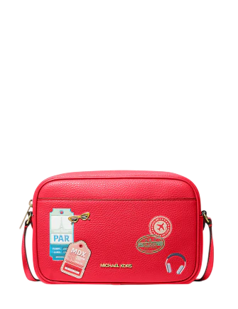 Michael Michael Kors Jet Set Large Embellished Camera Crossbody Bag Dark Sangria