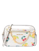Michael Michael Kors Jet Set Large Fruit Print Logo Crossbody Bag Optic White