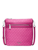 Michael Michael Kors Jet Set Large Logo Print Woven Crossbody Bag Raspberry