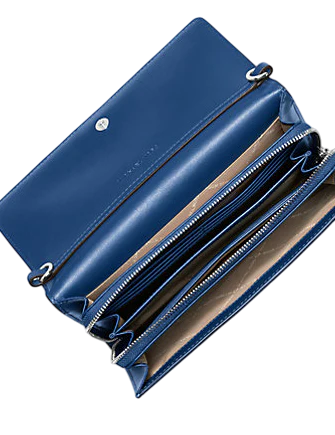 Michael Michael Kors Jet Set Large Ombre Signature Logo Crossbody Bag Galaxy Blue