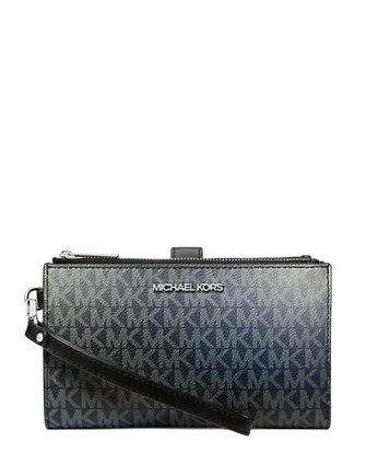 Michael Michael Kors Jet Set Large Ombre Signature Logo Wristlet Black