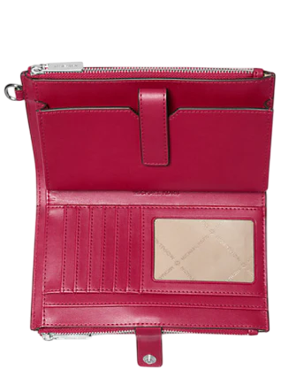 Michael Michael Kors Jet Set Large Ombre Signature Logo Wristlet Dark Raspberry