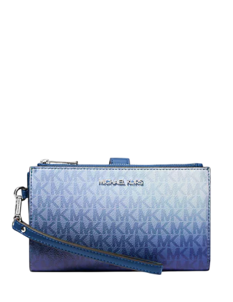 Michael Michael Kors Jet Set Large Ombre Signature Logo Wristlet Galaxy Blue