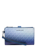 Michael Michael Kors Jet Set Large Ombre Signature Logo Wristlet Galaxy Blue