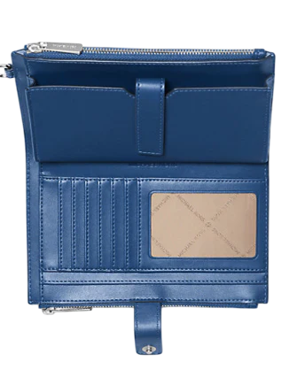 Michael Michael Kors Jet Set Large Ombre Signature Logo Wristlet Galaxy Blue