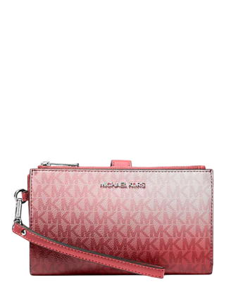Michael Michael Kors Jet Set Large Ombre Signature Logo Wristlet  Hibiscus 