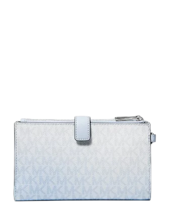 Michael Michael Kors Jet Set Large Ombre Signature Logo Wristlet Pale Ocean