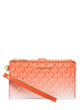 Michael Michael Kors Jet Set Large Ombre Signature Logo Wristlet Red Clay