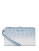Michael Michael Kors Jet Set Large Ombre Signature Logo Wristlet Sky