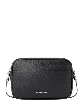 Michael Michael Kors Jet Set Large Pebbled Leather Camera Crossbody Bag Black