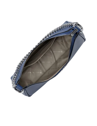 Michael Michael Kors Jet Set Large Pebbled Leather Convertible Crossbody Bag Galaxy Blue