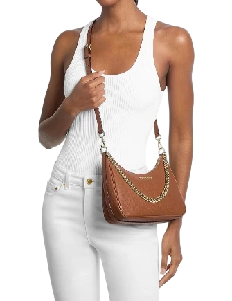 Michael Michael Kors Jet Set Large Pebbled Leather Convertible Crossbody Bag Luggage