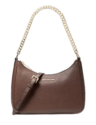 Michael Michael Kors Jet Set Large Pebbled Leather Convertible Crossbody Bag Nutmeg