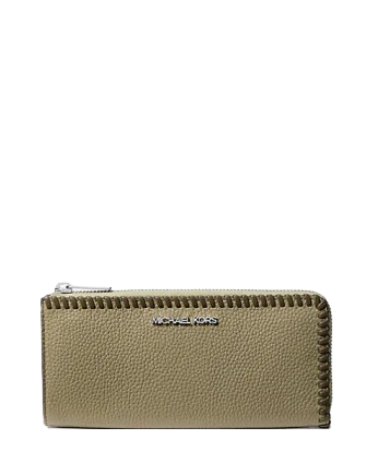 Michael Michael Kors Jet Set Large Pebbled Leather Quarter-Zip Wallet